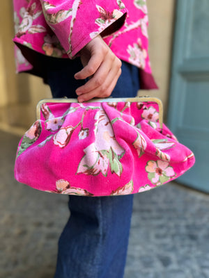 ARTEFILIA-MILANO - borsa velluto stella - MURANO FUCSIA
