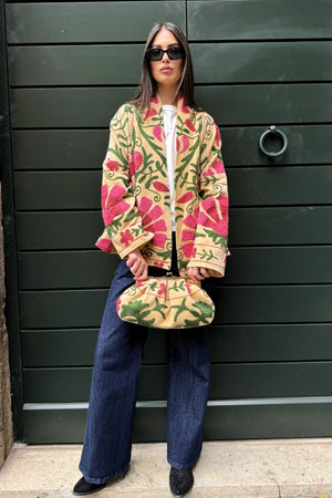 ARTEFILIA-MILANO - borsa ricamata stella - NAIMA BURRO