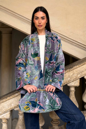 ARTEFILIA-MILANO - borsa velluto stella - BURANO GRIGIO