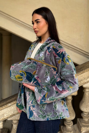 ARTEFILIA-MILANO - borsa velluto stella - BURANO GRIGIO