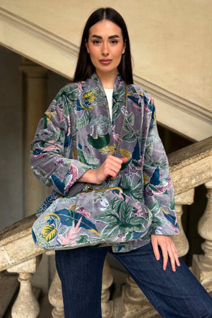 ARTEFILIA-MILANO - borsa velluto stella - BURANO GRIGIO