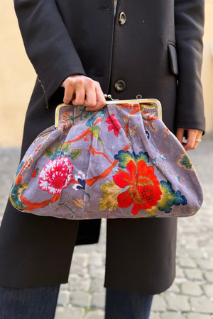 ARTEFILIA-MILANO - borsa katia velluto clutch grande - BRERA MALVA