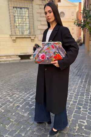 ARTEFILIA-MILANO - borsa katia velluto clutch grande - BRERA MALVA