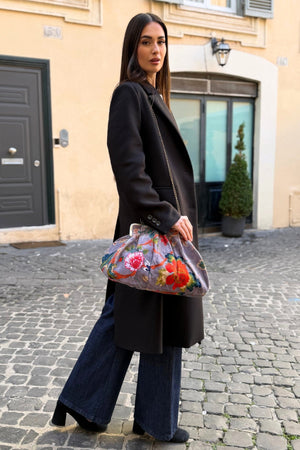 ARTEFILIA-MILANO - borsa katia velluto clutch grande - BRERA MALVA