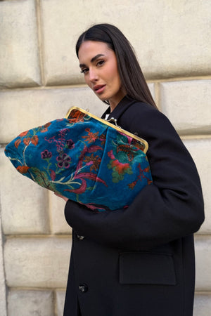 ARTEFILIA-MILANO - borsa katia velluto clutch grande - GARDA OTTANIO