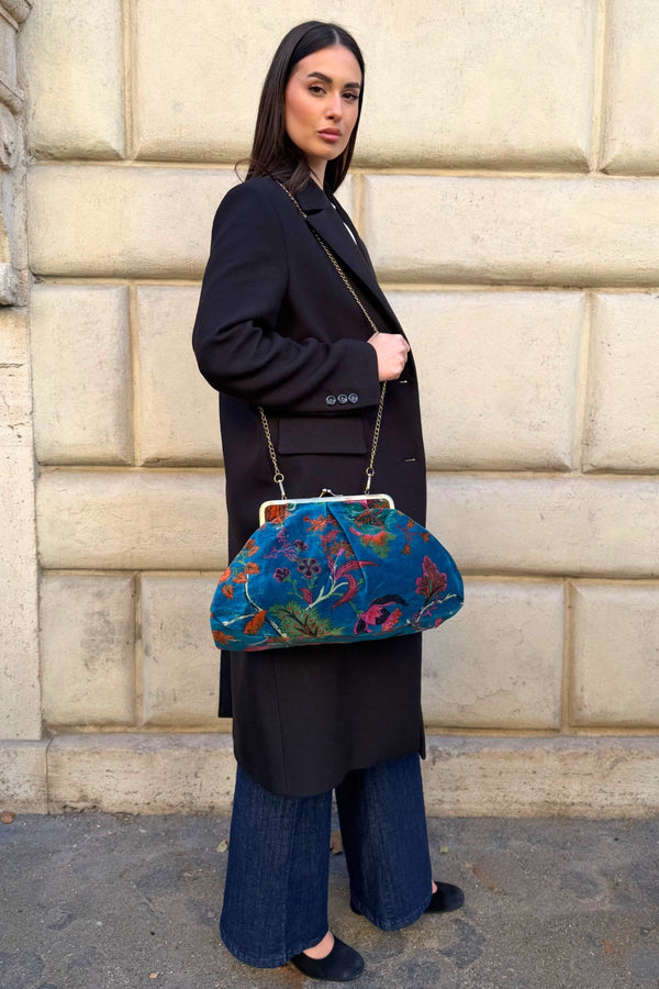 ARTEFILIA-MILANO - borsa katia velluto clutch grande - GARDA OTTANIO