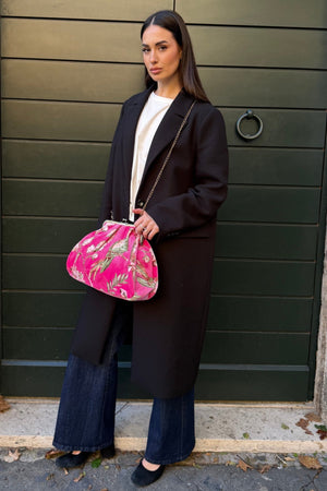 ARTEFILIA-MILANO - Borsa Katia velluto clutch grande - MURANO FUCSIA