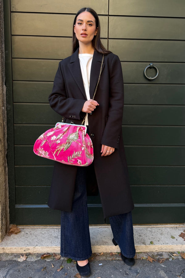 ARTEFILIA-MILANO - Borsa Katia velluto clutch grande - MURANO FUCSIA