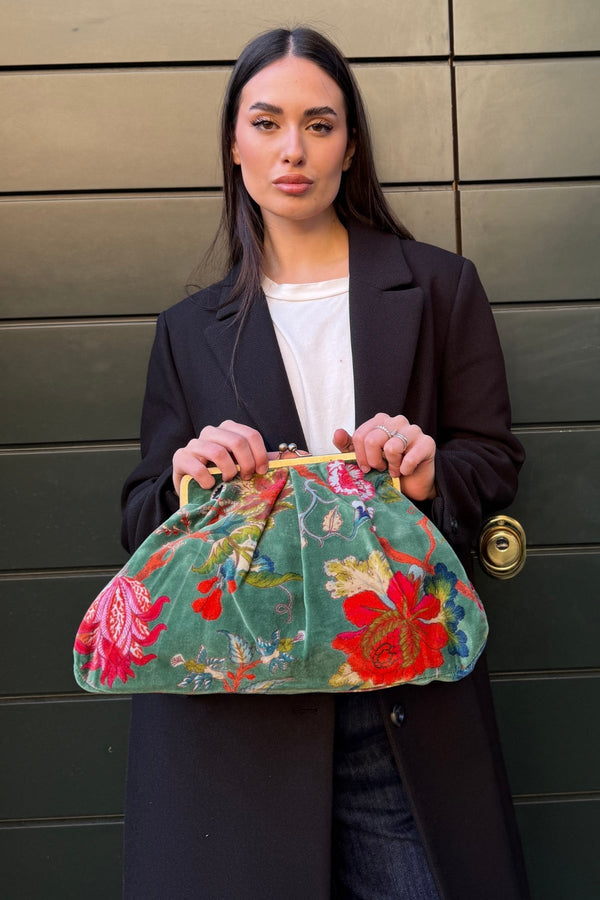 ARTEFILIA-MILANO - borsa katia velluto clutch grande - BRERA SAVOIA