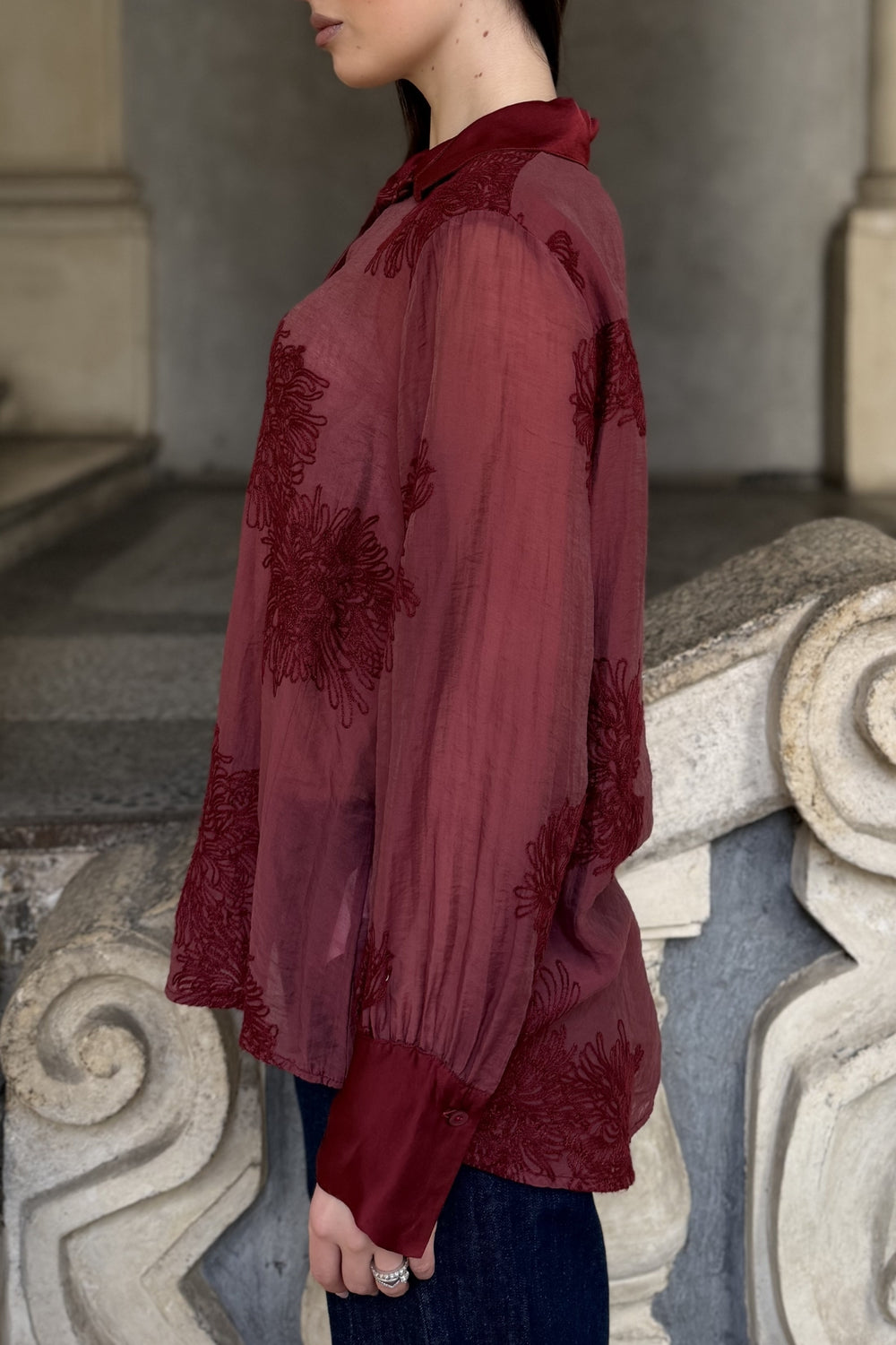 ARTEFILIA-MILANO - camicia solana ricamo - CABERNET