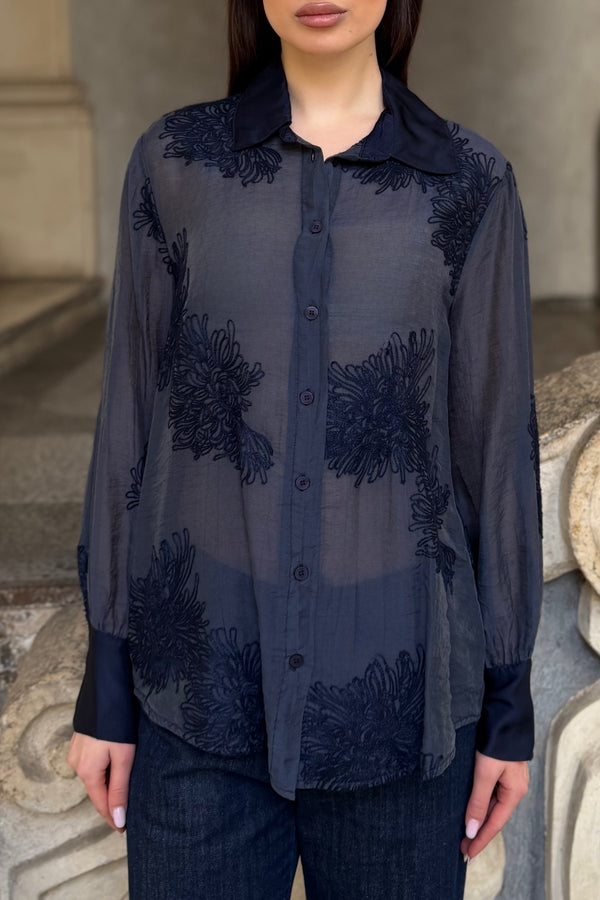 ARTEFILIA-MILANO - camicia solana ricamo - ECLISSI
