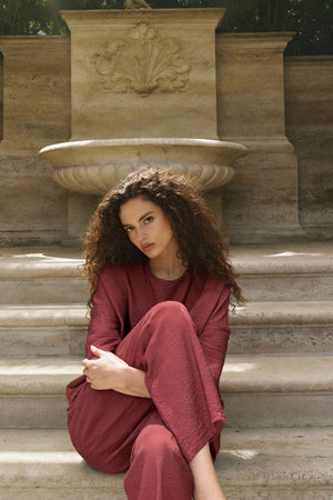 ARTEFILIA-MILANO - pantalone marea viscosa - CABERNET