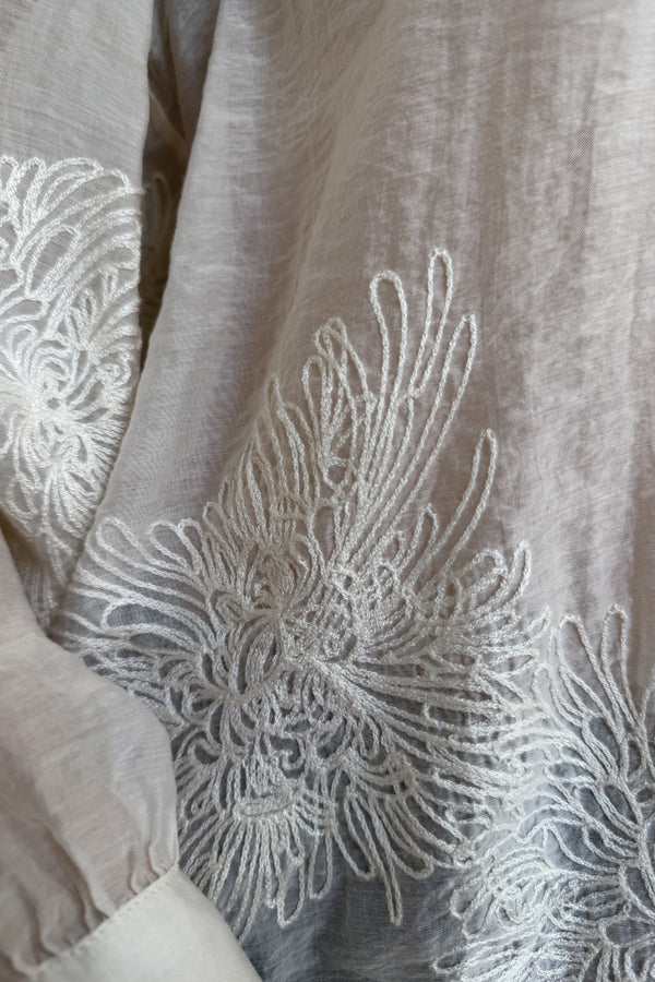 ARTEFILIA-MILANO - camicia solana ricamo - BURRO