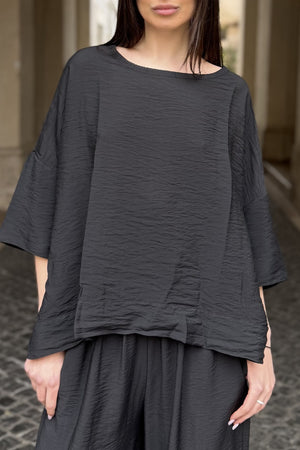 ARTEFILIA-MILANO - blusa marea - NERO