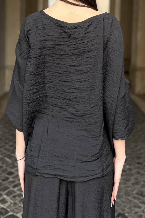 ARTEFILIA-MILANO - blusa marea - NERO