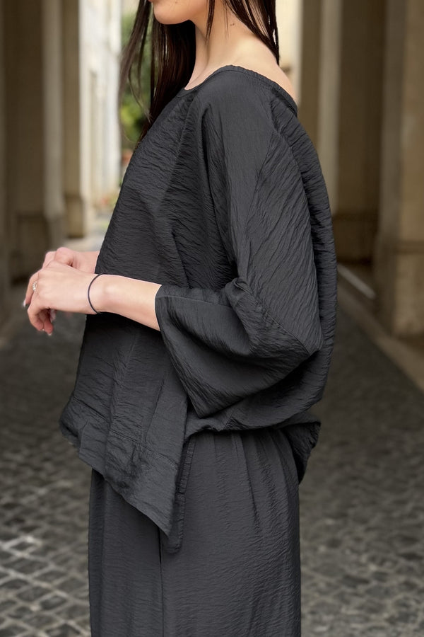 ARTEFILIA-MILANO - blusa marea - NERO
