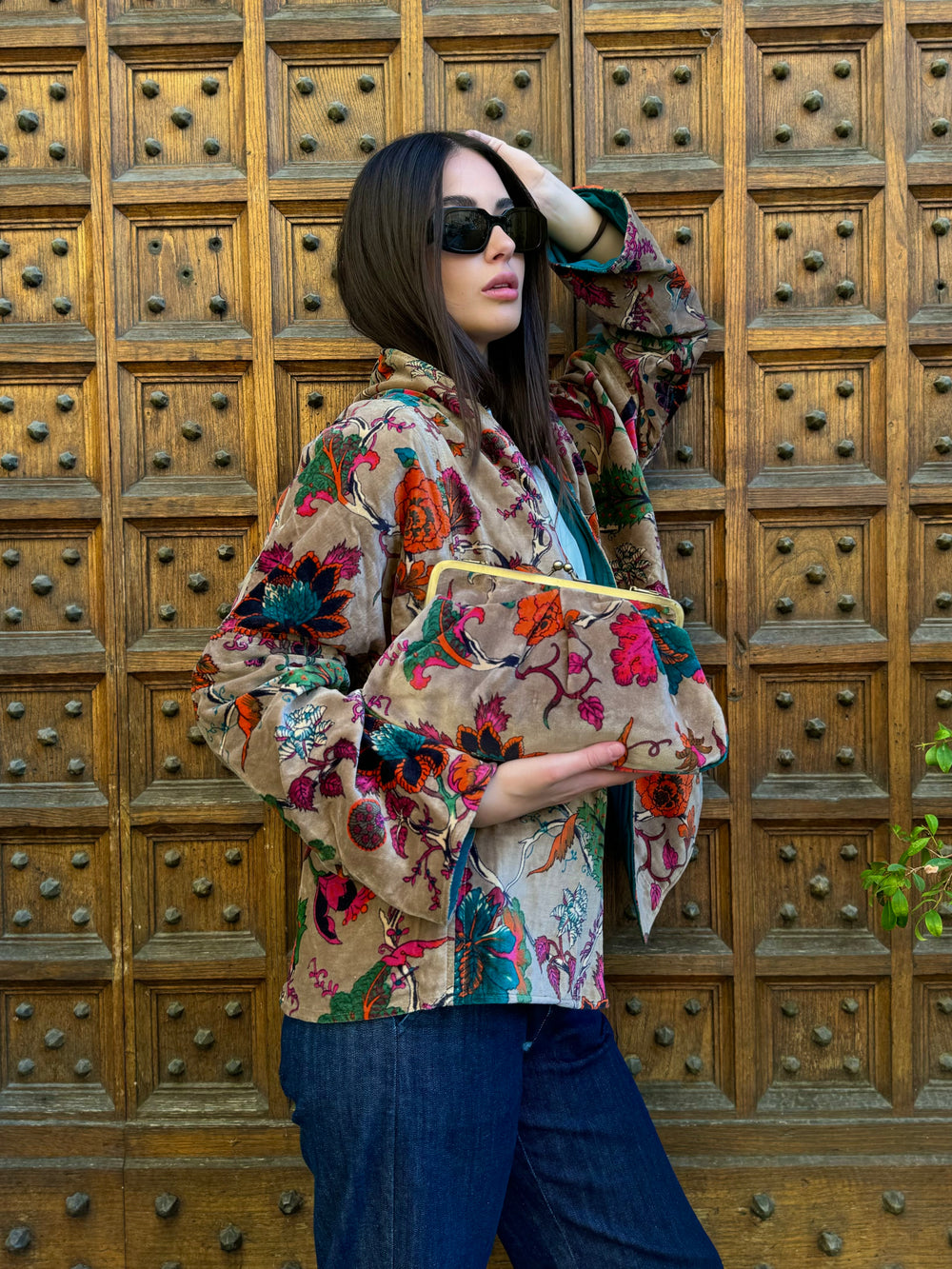 ARTEFILIA-MILANO - borsa velluto stella - GARDA CRUDO