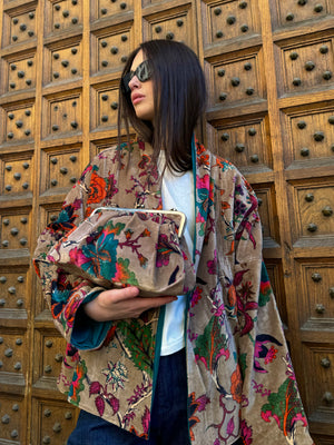 ARTEFILIA-MILANO - borsa velluto stella - GARDA CRUDO