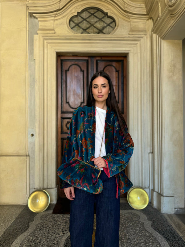 ARTEFILIA-MILANO - borsa velluto stella - GARDA OTTANIO