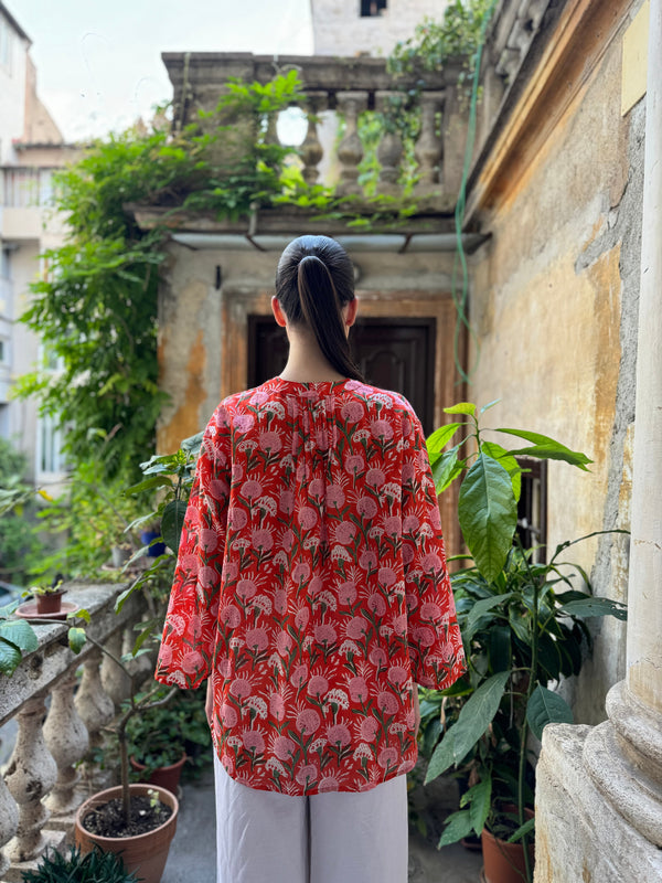 Artefilia - Blusa In mussola di cotone Eva -  ARANCIO TAORMINA