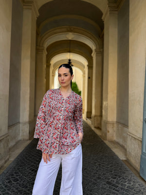 Artefilia - Blusa In mussola di cotone Eva - BIANCO MUGHETTO