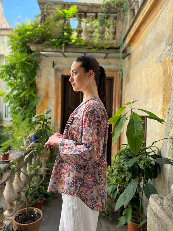 Artefilia - Blusa In mussola di cotone Eva - ROSA TROPEA