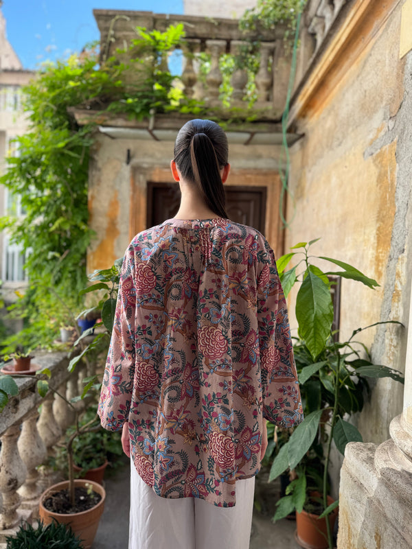 Artefilia - Blusa In mussola di cotone Eva - ROSA TROPEA