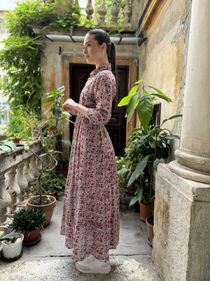 Artefilia - Abito Gina In mussola di cotone - BIANCO MUGHETTO