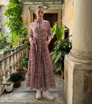 Artefilia - Abito Gina In mussola di cotone - BIANCO MUGHETTO