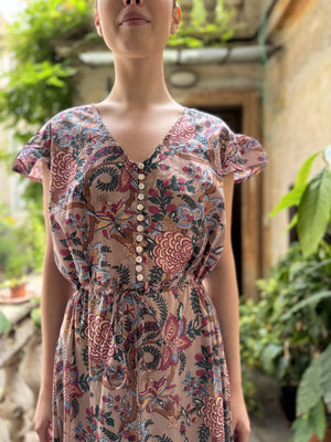 Artefilia - Abito Mirta In mussola di cotone - ROSA TROPEA