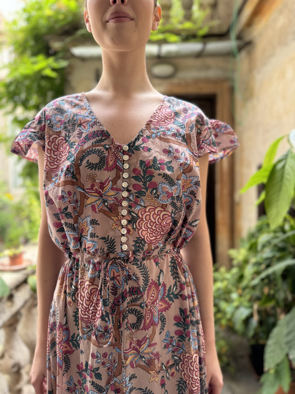 Artefilia - Abito Mirta In mussola di cotone - ROSA TROPEA
