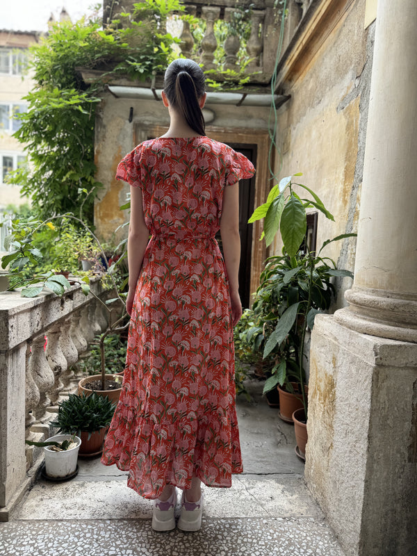 Abito Artefilia - Mirta In mussola di cotone - ARANCIO TAORMINA