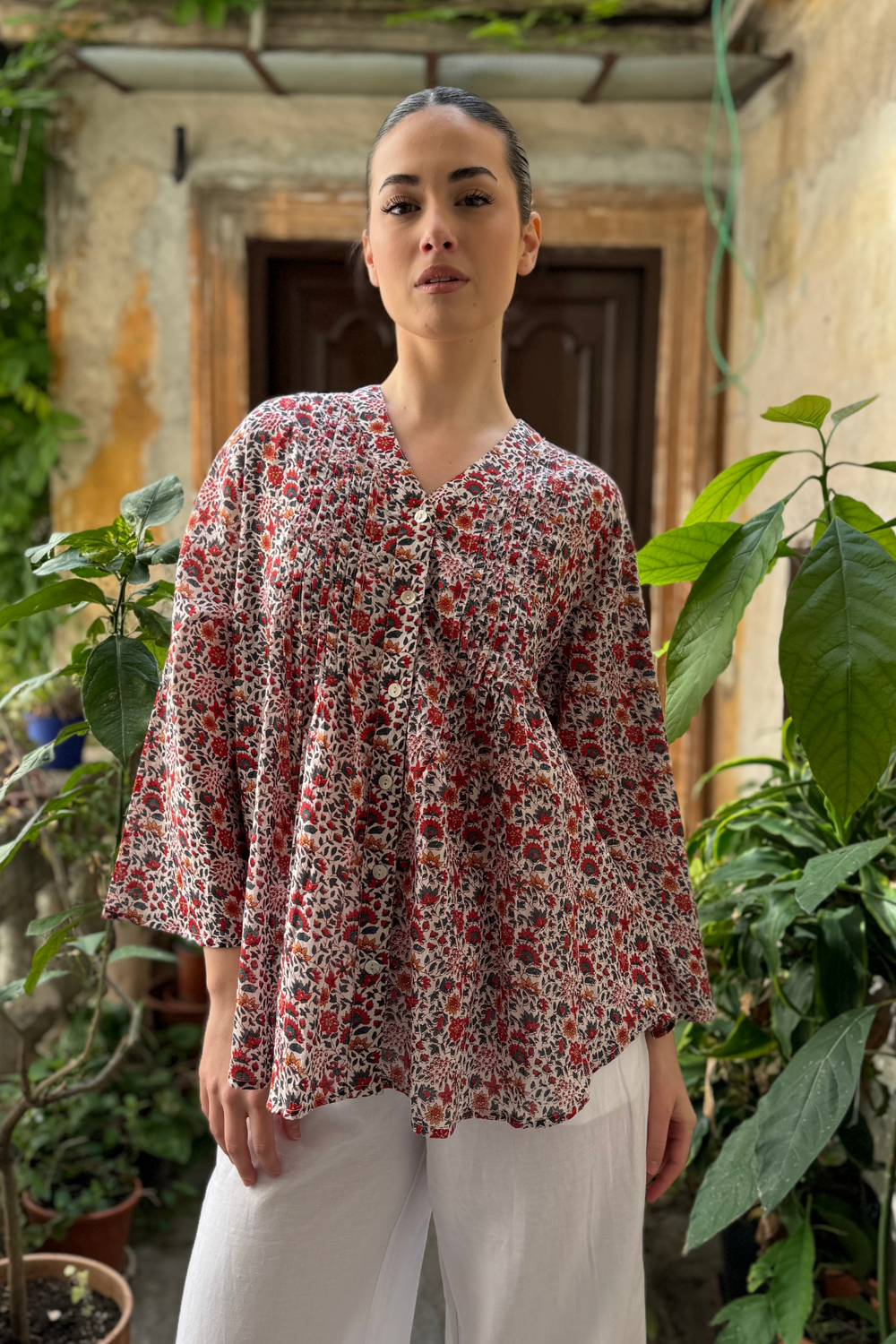 Artefilia - Blusa In mussola di cotone Eva - BIANCO MUGHETTO
