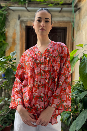 Artefilia - Blusa In mussola di cotone Eva -  ARANCIO TAORMINA